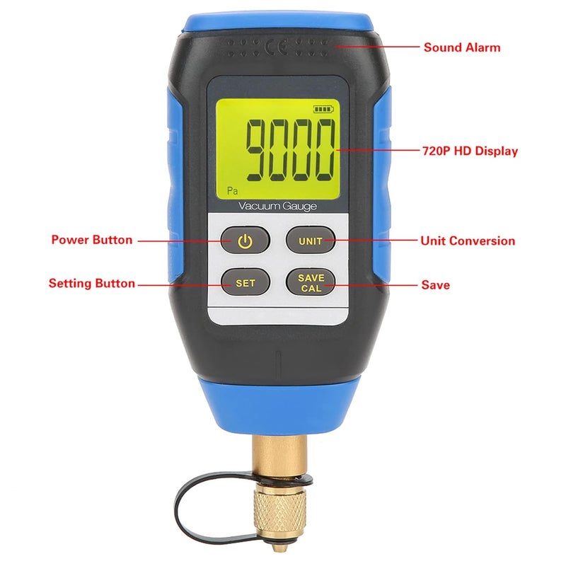 POCREATION Digital Vacuum Gauge VMV-1, High Precision Vacuum Pressure Monitor, 14 PSI Max, -5°C to 50°C Operating Range - Image 5